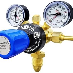 SEEMA Two Stage Two Gauge Oxygen Regulator ISI Forged Brass Leak Proof 6Months Warranty Heavy Duty