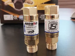 EURO WELD ISI Mark Flashback Arrestor Safety Prevents Reverse Gas Flow Best Quality