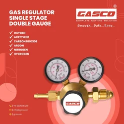 GASCO Single Stage Double Gauge Oxygen Gas Regulator
