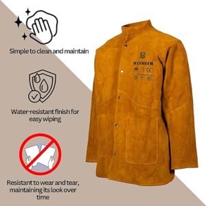 Leather Welding Jacket Heat-Resistant Flame-Resistant Welding Protection For Sparks Heavy Duty Protection for MIG-TIG Stick Welding Works Offer Price