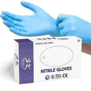 SAFETY Hand Nitrile Gloves Powder-Free Blue (Medium) -100 Pieces