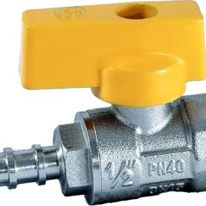 RN Forged Nickel Plated Brass Nozzle Valve 1/2 Inch Female Connection Suitable for Liquid Gas15mm RNNV140010