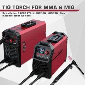 Welding Machine ARGON-TIG SUPER Quality Welding Gun WP-17V Argon TIG Torch with 13FT Red Air Hose and 10-25mm Connector Lift Tig Torch 150amp with 13FT Cable for ARCCAPTAIN ARC160 MIG130 MIG160 ARC165 Pro and MIG145 Get Best Offer Price