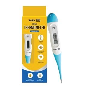 Digital Thermometer Tata 1mg Flexible Tip Digital Thermometer with One Touch Operation for Children and Adult Plastic