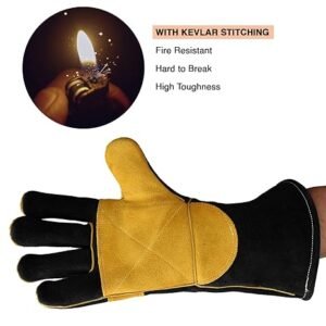 Welding Hand Gloves Safety-Mps 16 Inches Leather Forge TIG-Mig Stick Welding Gloves Heat Fire Resistant Mitts Animal Handling Glove With 16 Inches Extra Long Sleeve 1pair Price