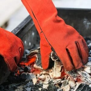 MAX Leather Hand Glove Palm Design Fireproof 1pair