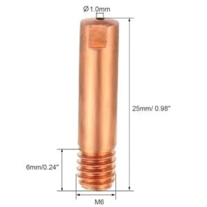 Mig Welding Gun 1.6mm+25mm Copper Contact Tip For 15AK Torch Welders Accessories Consumables Spares