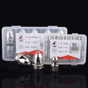 P-80 Plasma Nozzle Black Wolf Cutting Consumable Cutter Torch Nozzle Tips Electrode 1.5 mm Nozzle+Electrode CUT 80-100 AMP Plasma Cutting Torch 10Pcs Set