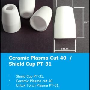 CUT-40 Air Plasma Cutting Machine Ceramic Cap Consumables Fit for Plasma Cutter Torch CUT-40 (Pack of 10)