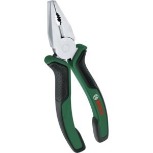 BOSCH Combination Pliers 180mm (7") Versatile for Gripping Cutting Twisting Bending Durable Carbon Steel Ergonomic Anti-Slip Handles Precision-Machined Jaws for Clean Cuts