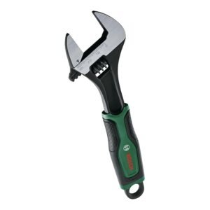 Bosch 200mm Adjustable Wrench Durable Carbon Steel with 30mm Jaw Opening & Ergonomic Non-Slip Handle